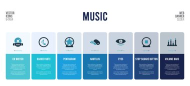 Müzik konsepti elementli web pankartı tasarımı.