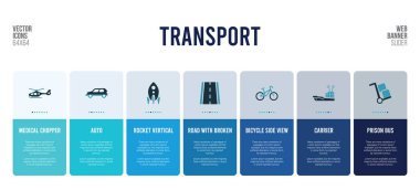 Ulaşım konsepti öğeleri içeren web pankartı tasarımı.