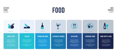 Gıda konsepti elementli web pankartı tasarımı.