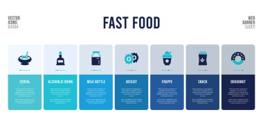 Fast food konsepti unsurlu web pankartı tasarımı.
