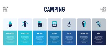 Kamp konsepti öğeleri içeren web pankartı tasarımı.