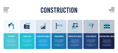 İnşaat konsepti elementli web pankartı tasarımı.