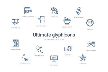 nihai glyphicons konsepti 14 renkli taslak simgeleri. 2 renk b