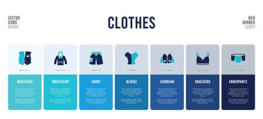 Giyim konsepti öğeleri olan web pankartı tasarımı.