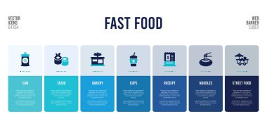 Fast food konsepti unsurlu web pankartı tasarımı.