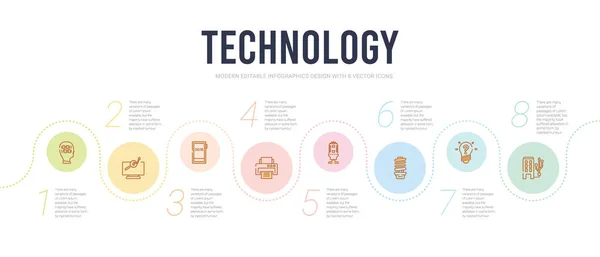 Templat desain infografis konsep teknologi. termasuk wi conn - Stok Vektor