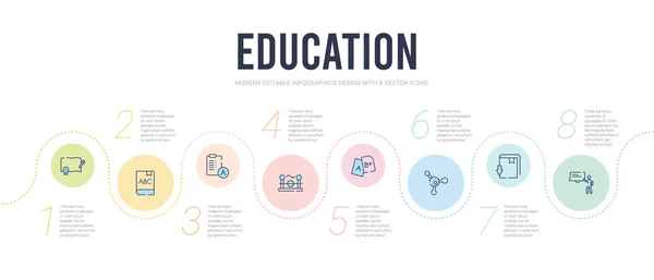 Concepto educativo plantilla de diseño infográfico. incluido universi — Vector de stock