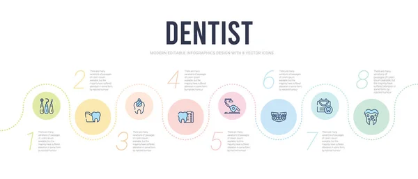 Dentist concept infographic design template. included decay, den — Stock Vector