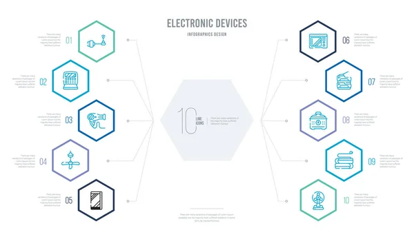 Концепция электронных устройств бизнес-инфографический дизайн с 10 ч — стоковый вектор