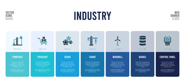 Diseño de banner web con elementos conceptuales de la industria . — Vector de stock