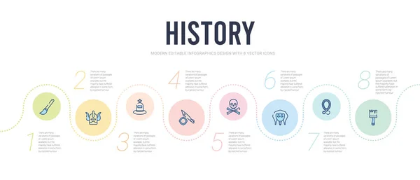 History concept infographic design template. included brushes, b — Stock Vector