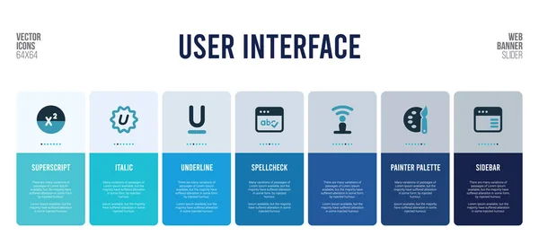 Webbanner-Design mit Konzeptelementen für die Benutzeroberfläche. — Stockvektor