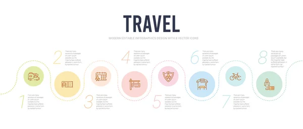 Plantilla de diseño infográfico concepto de viaje. incluido botones, bi — Vector de stock