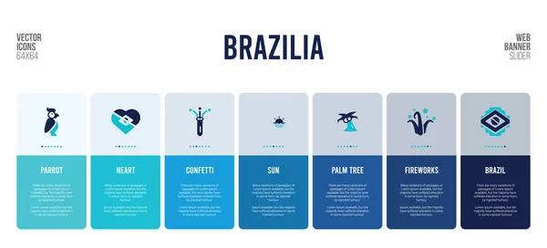 Design de banner web com elementos de conceito brazilia . — Vetor de Stock