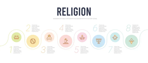 Religion concept infographic design template. included last supp — 스톡 벡터