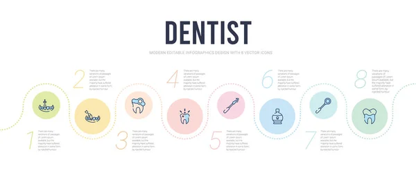 Modelo de design infográfico conceito dentista. corvo molar incluído — Vetor de Stock