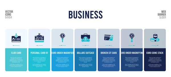 Diseño de banner web con elementos de concepto de negocio . — Vector de stock
