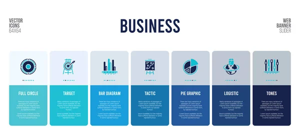Diseño de banner web con elementos de concepto de negocio . — Vector de stock