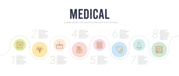 Modelo de design infográfico conceito médico. cardiograma incluído —  Vetores de Stock