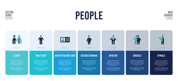 Web banner design con elementi di concetto di persone . — Vettoriale Stock