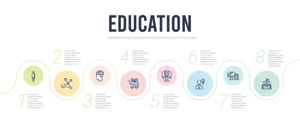 Modello di progettazione infografica concetto di istruzione. incluso vecchia scho — Vettoriale Stock