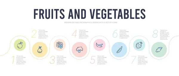 Concepto de frutas y verduras plantilla de diseño infográfico. inclu — Vector de stock
