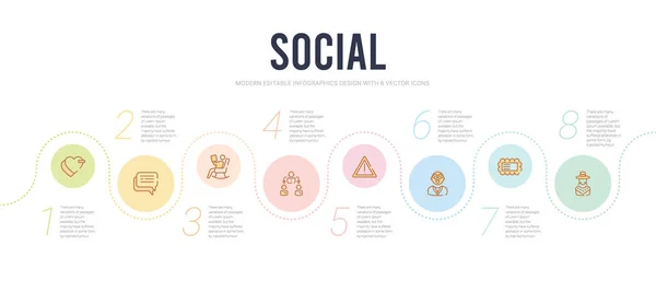 Social concept infographic design template. included mexican man — ストックベクタ