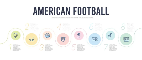 Amerikansk fotboll koncept infographic design mall. ingår — Stock vektor