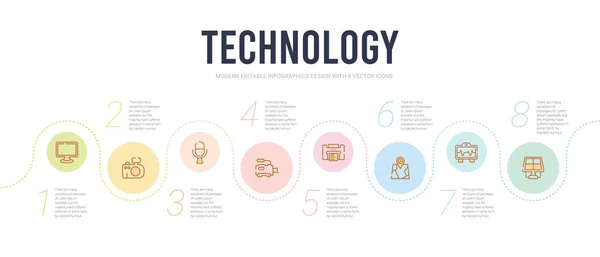 Technology concept infographic design template. included frontal — Stock Vector