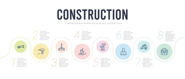 Modello di progettazione infografica concetto di costruzione. incluso circu — Vettoriale Stock
