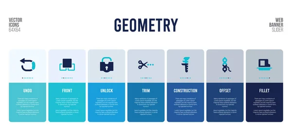 Design de banner web com elementos de conceito de geometria . —  Vetores de Stock