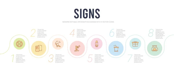Plantilla de diseño infográfico concepto de signos. restaurante incluido , — Archivo Imágenes Vectoriales