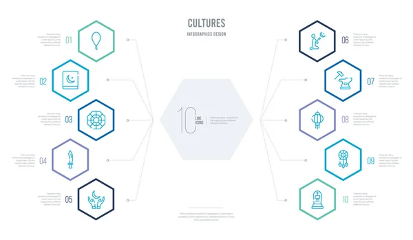 Концепция бизнес-инфографический дизайн с 10 шестиугольник выбрать — стоковый вектор