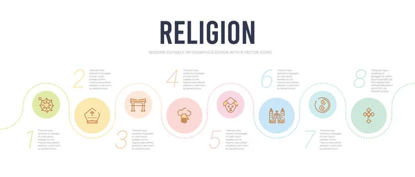 Religion concept infographic design template. included christian — 스톡 벡터
