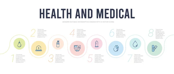 Health and medical concept infographic design template. included — 스톡 벡터
