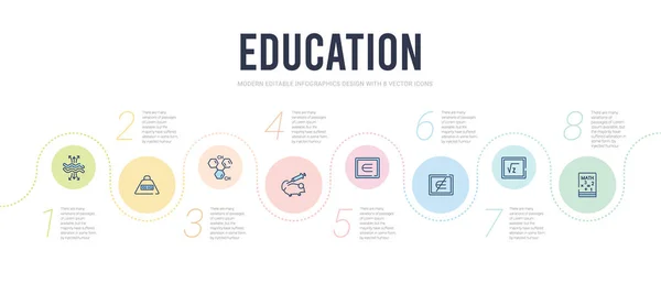 Education concept infographic design template. included math boo — 스톡 벡터