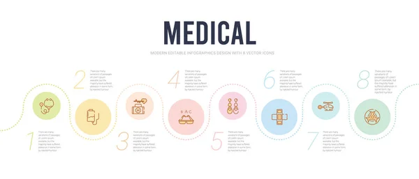 Modelo de design infográfico conceito médico. incluído biológico — Vetor de Stock