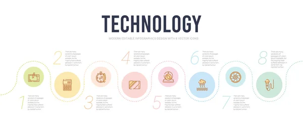 Plantilla de diseño infográfico concepto de tecnología. incluido m básico — Vector de stock