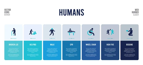 Web banner design med mänskliga koncept element. — Stock vektor