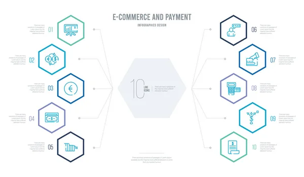 Comercio electrónico y concepto de pago diseño infográfico de negocios con — Vector de stock