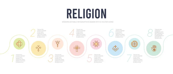 Religião conceito infográfico modelo de design. jainismo incluído , —  Vetores de Stock