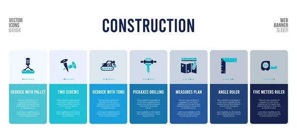 Diseño de banner web con elementos conceptuales de construcción . — Vector de stock