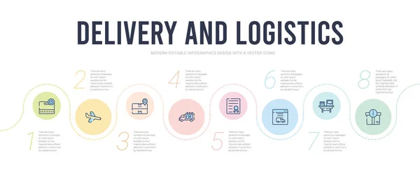 Dostawa i logistyka koncepcja infografika szablon projektu. w tym — Wektor stockowy