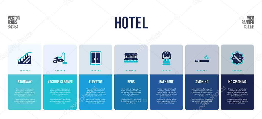 web banner design with hotel concept elements.