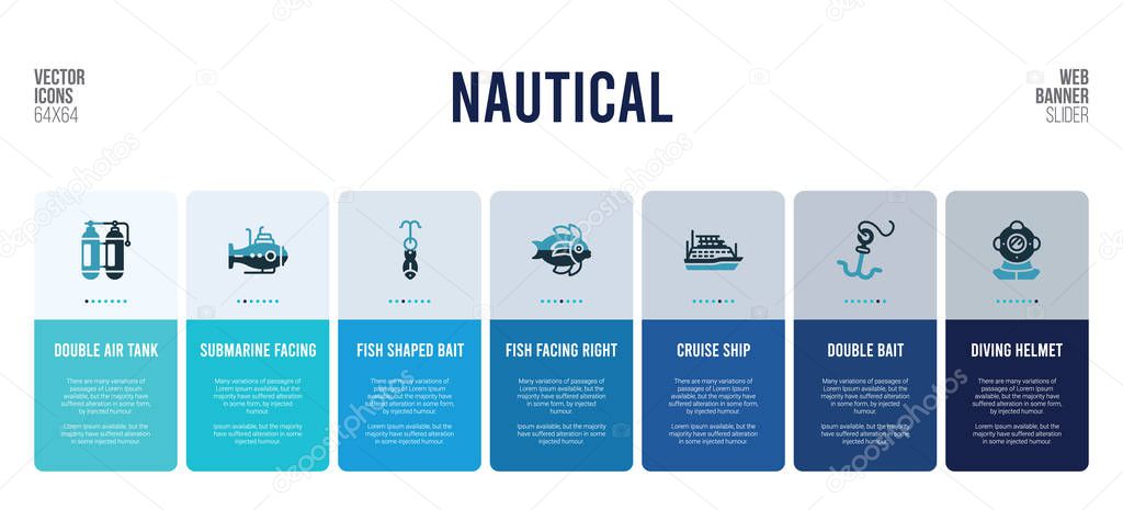 web banner design with nautical concept elements.