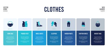 Giyim konsepti öğeleri olan web pankartı tasarımı.