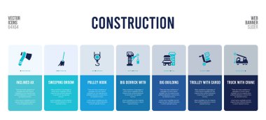 İnşaat konsepti elementli web pankartı tasarımı.