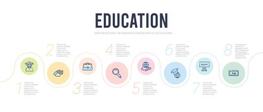 Eğitim konsepti bilgi tasarım şablonu. Uppercas dahil