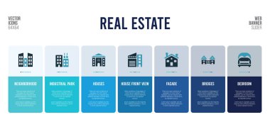 Emlak konsepti elementli web pankartı tasarımı.