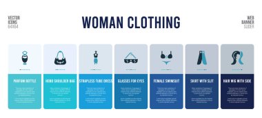 Kadın giyim konsepti öğeleriyle web pankartı tasarımı.